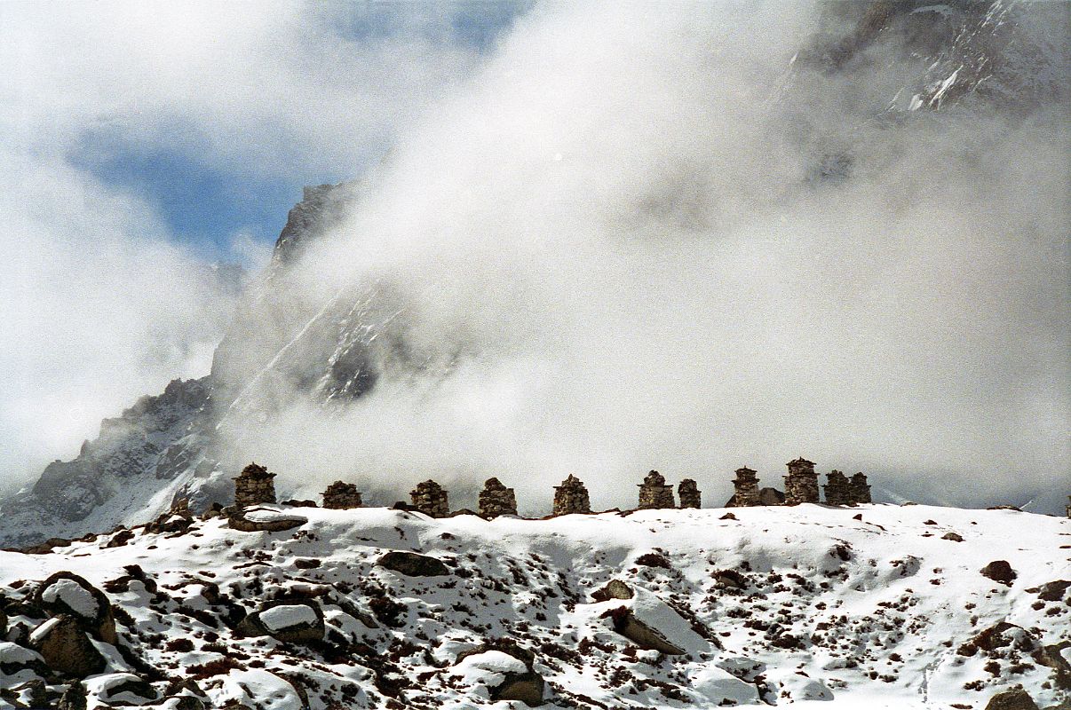 10 Chortens To Dead Climbers Above Dughla On The Trek To Lobuche